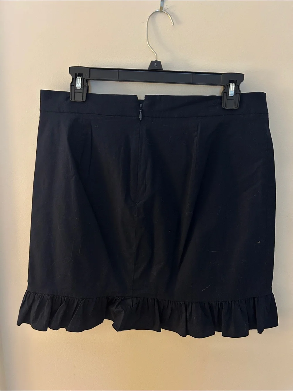 J. Crew Black Skirt with Ruffle Hem